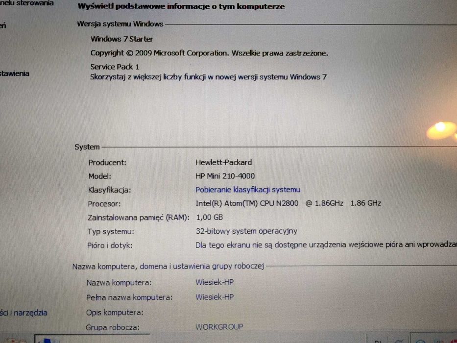 laptop HP Mini do diagnostyki samochodów system 32bit