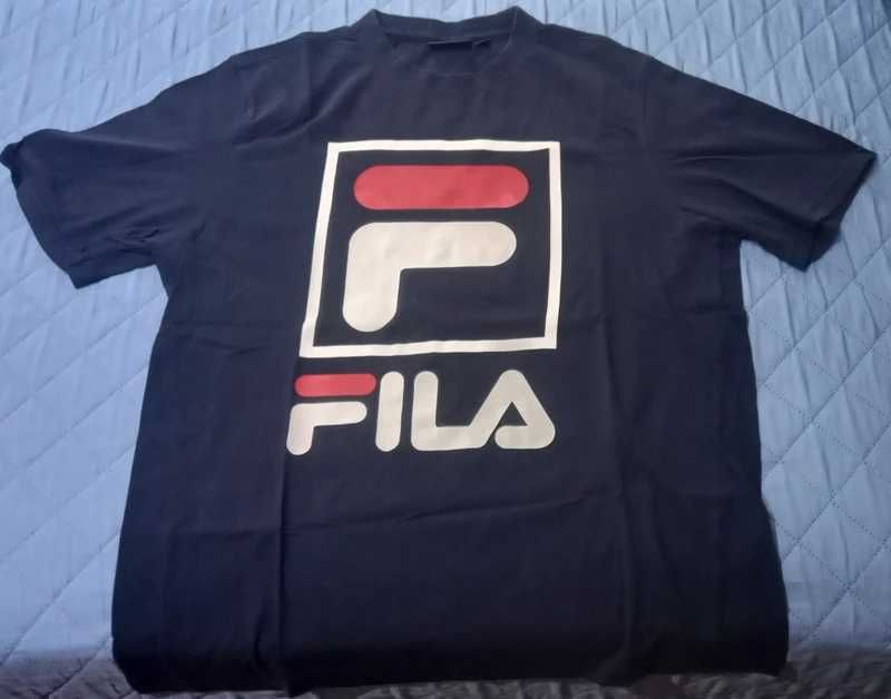 T-shirt Fila Original  Azul com Logo Grande