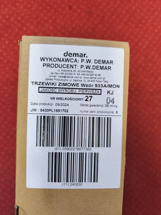 Trzewiki zimowe 933A/MON r. 27