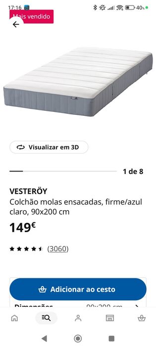 Colchão IKEA 90x200