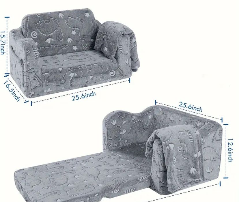 Sofá infantil novo e retrátil para transformar em cama