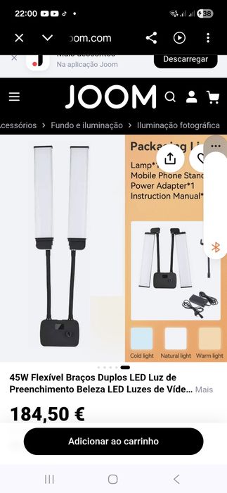 Iluminação braço duplo led