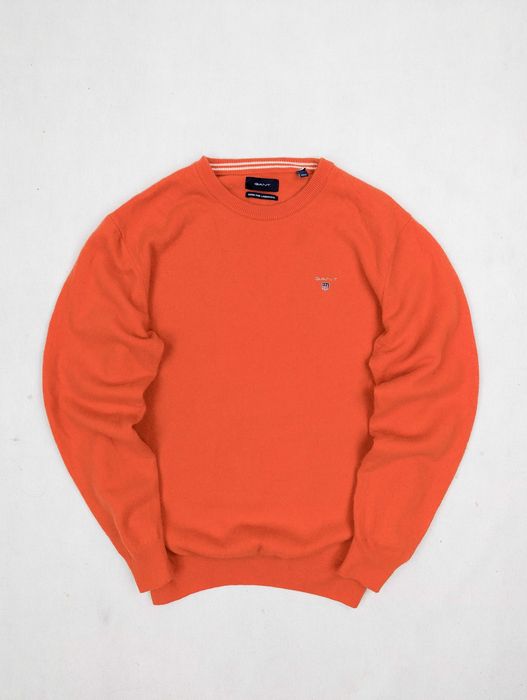 Gant pomarańczowy sweter 100% wełna jagnięca M