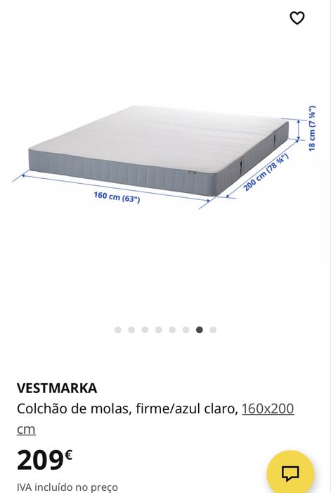 Cama de casal Ikea 160x200