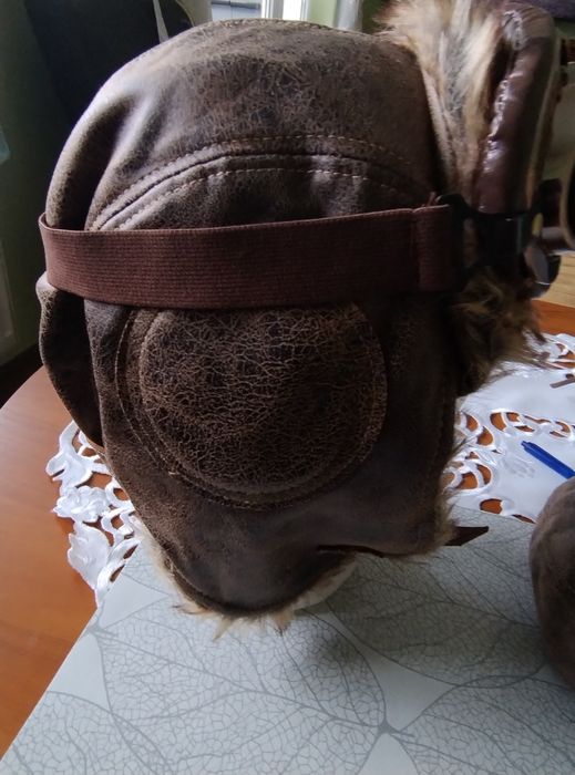 Czapka pilotka z kożuszkiem