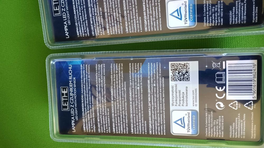 Lampka led z czujnikiem ruchu 2 szt. nowe