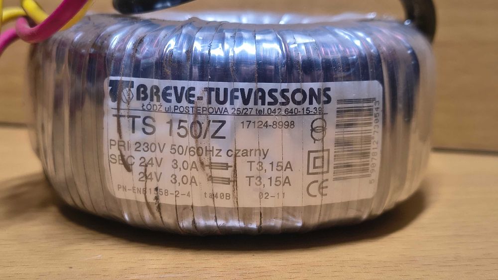 Transformator toroidalny TTS 150/Z 230/24V, 150VA
