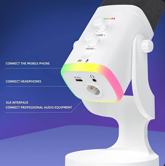 Динамічний геймерський мікрофон для пк і стримів,з шумозаглушенням