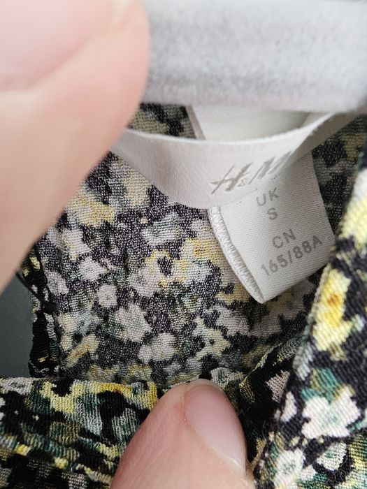Bluzka w kwiaty bufiaste rękawy S 36 H&M wiskoza