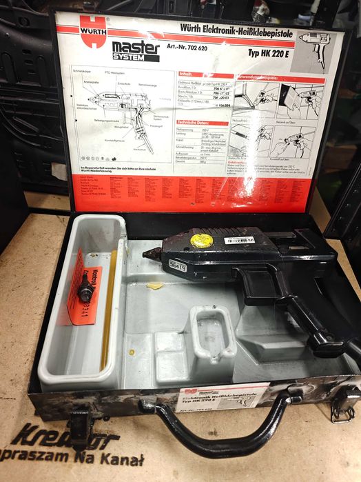 Pistolet do kleju Wurth Master HK.220.E. Metalowa walizka