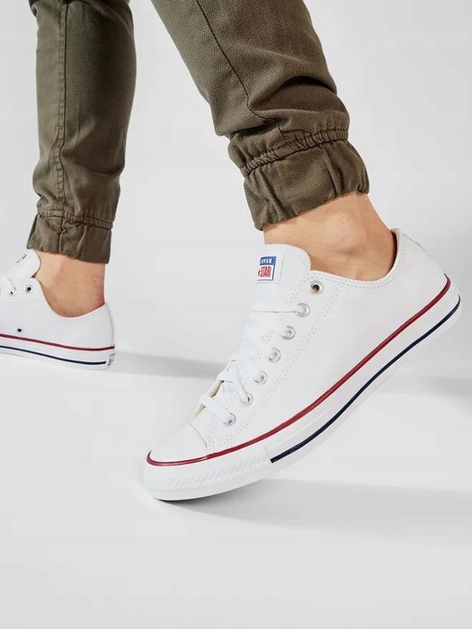 Converse 44 Buty Męskie Trampki All Star Skórzane Białe 132173C T1146