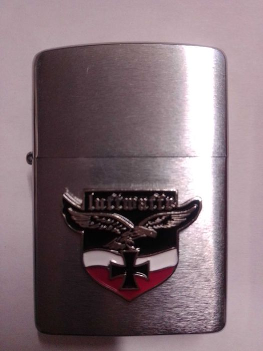 conjunto raro isqueiro, cigarreira e medalha luftwafe Zippo