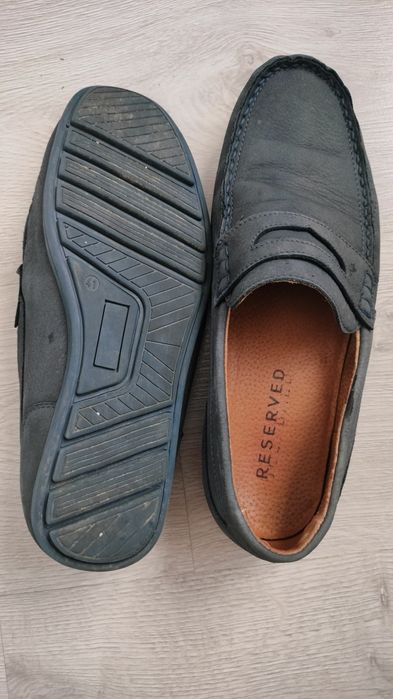 Męskie Wygodne mokasyny r.41 granat, szary, Reserved