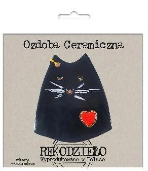Zawieszka ceramiczna - Kot oprawa: folia