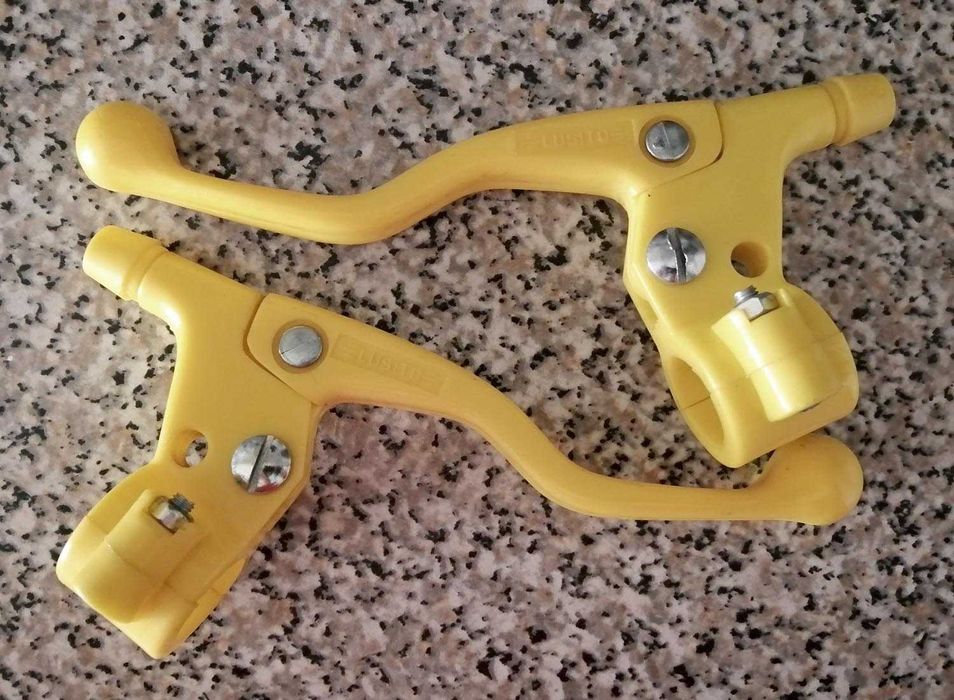 Par de manetes de travões BMX amarelas