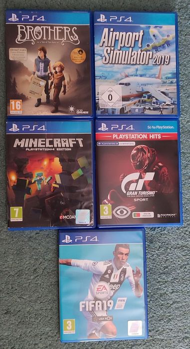 Pack de 5 jogos de PS4.