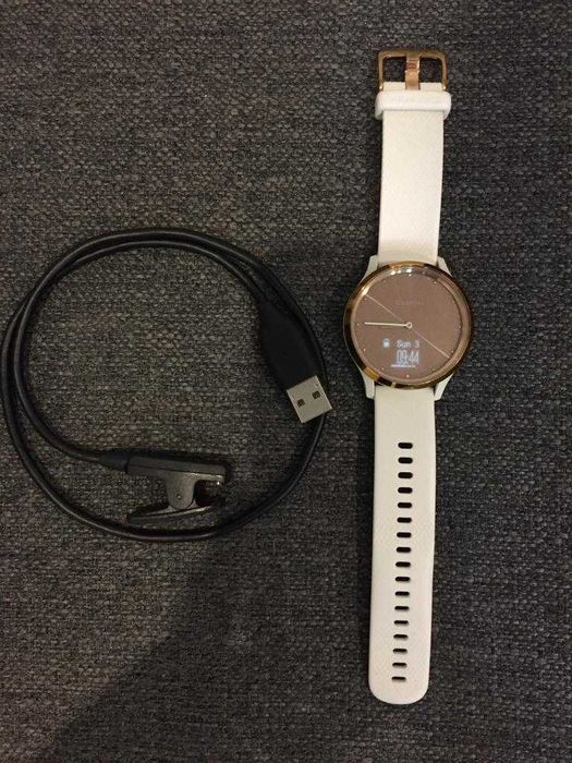 Bracelete Branca para relógio Garmin VIVOMOVE HR e carregador