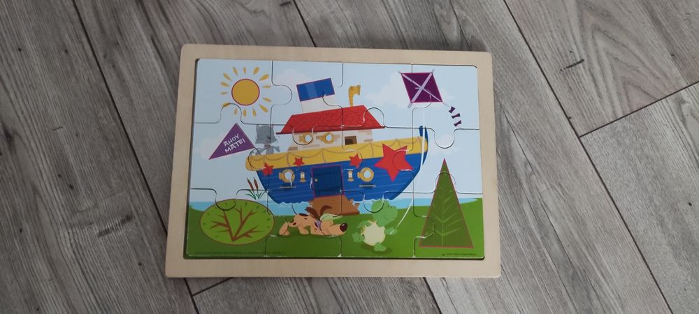 Drewniane puzzle-zestaw