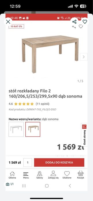 Stół kuchenny rozkładany Filo 2
