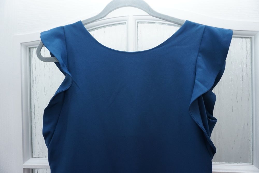 Sukienka 38 / M turkus/ morski Sukienka z rękawkami typu "motylek"