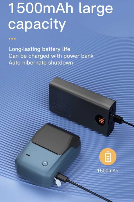 Термопринтер етикеток чеків Niimbot B1 Bluetooth/USB + рулон 50х30 мм