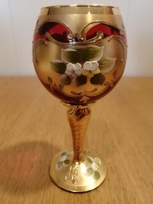 Conjunto de taça e copo Murano Glass