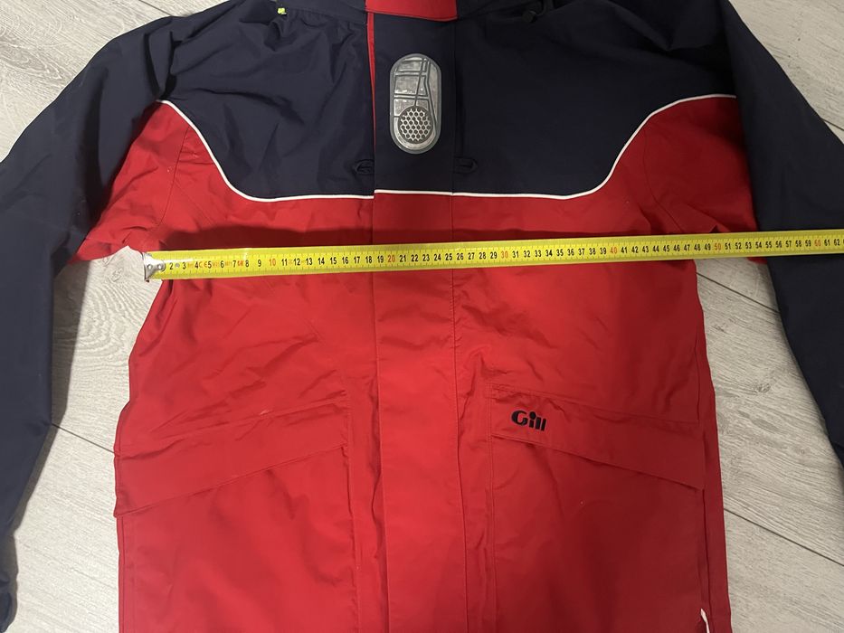Męska kurtka żeglarska GILL czerwona z kapturem, wodoodporna,rozmiar S