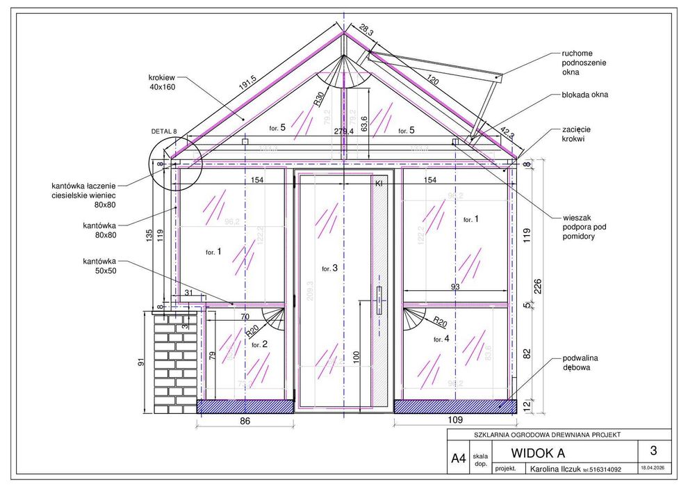 szklarnia ogrodowa projekt