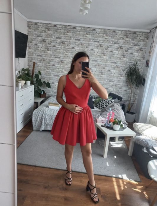 Czerwona sukienka damska rozmiar 36