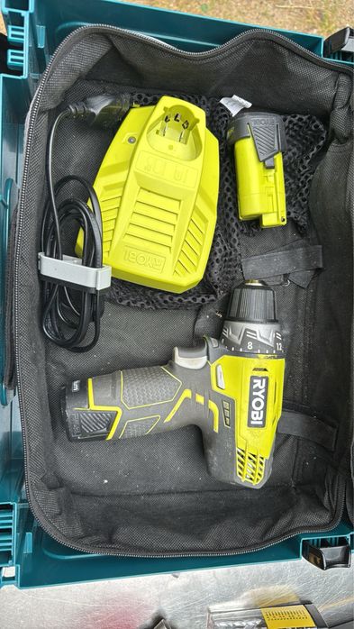 Ryobi wkrętarka r12dd używana, 2 akumulatory