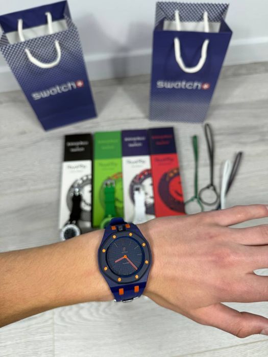 Годинник Royal Pop AP x Swatch | Стильний кварцовий годинник | Повний комплект | Новий | Годинник Рояль Поп
