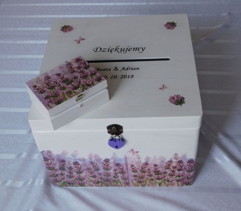 pudełko skrzynka na koperty- decoupage