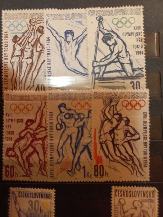 Марки почтовi. Чехословакiя. XVIII Олiмпiада Tokio 1964 рiк