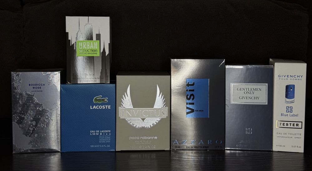 Набір з 7 парфумів Lacoste, Paco Rabanne, Banderas, Azzaro, Givenchy