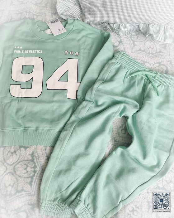 Dres h&m r.110 miętowy