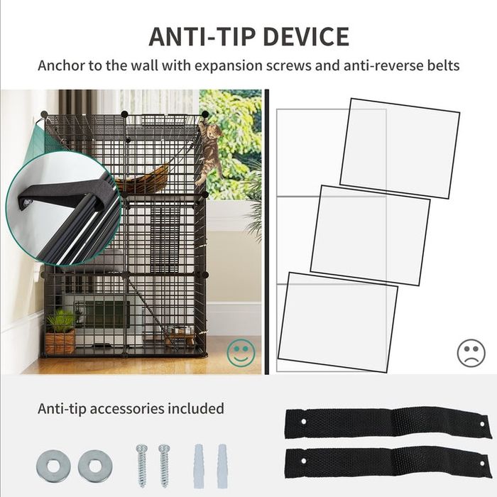 YITAHOME Cat Cage Indoor 3-рівнева клітка для котів та дрібних тварин