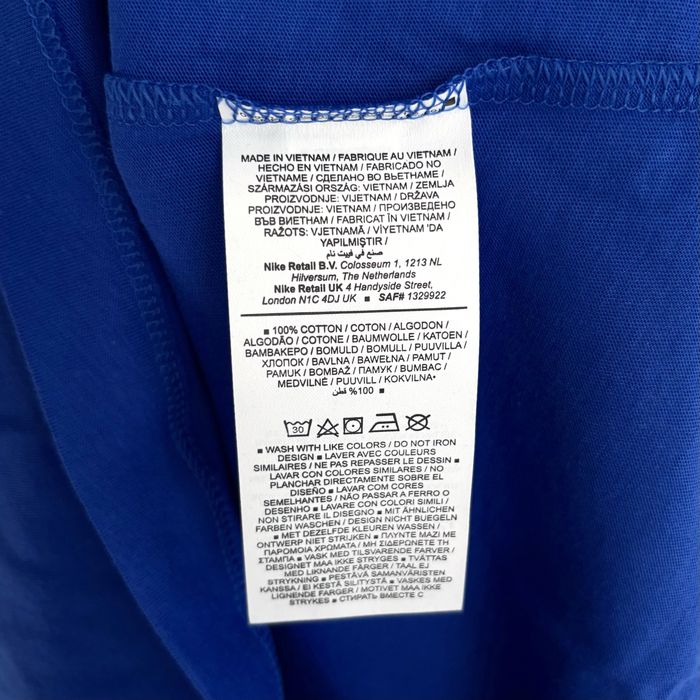 Koszulka t-shirt nike air swoosh haft logo tee niebieska blue tech drill