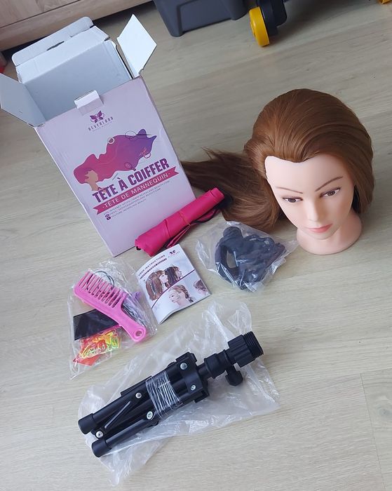 Główka fryzjerska + akcesoria