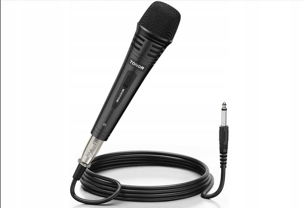 Przewodowy mikrofon dynamiczny tonor k1 kabel xlr 5 m jack 6 35 mm