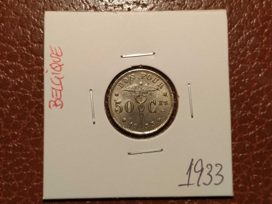 549 Moeda de 50 centimes de 1933 Belgique - Bélgica