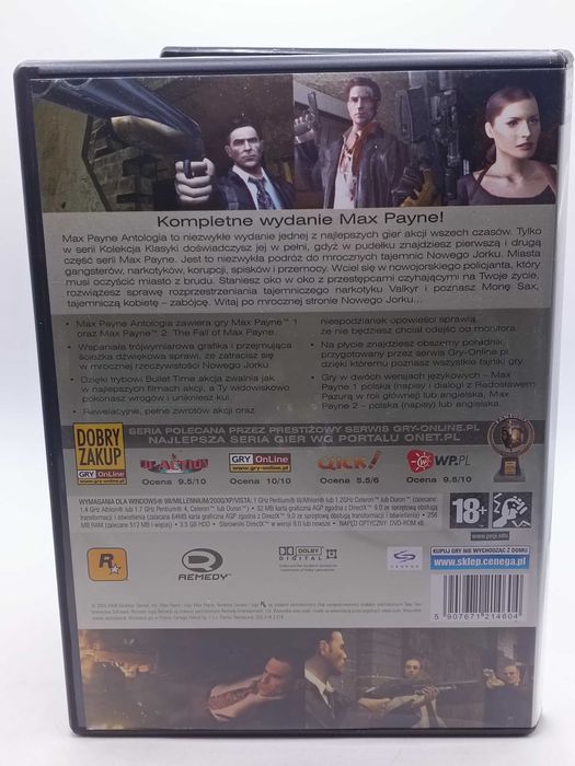 Gra Max Payne Antologia Wersja PL 2CD Na PC DVD ROM 49/12/24s