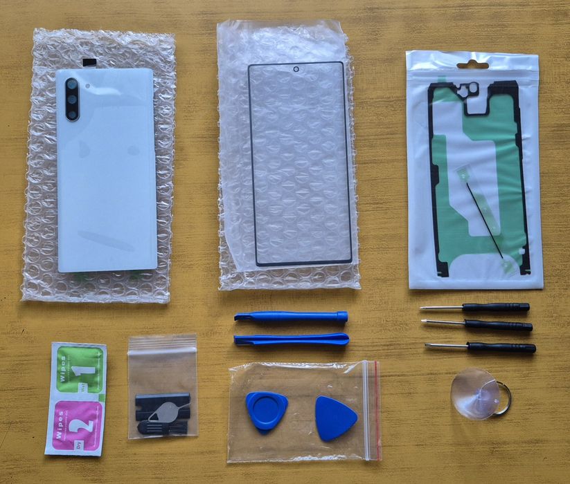 Kit Substituição Vidro Frontal + Tampa Traseira Samsung Note 10 - NOVO