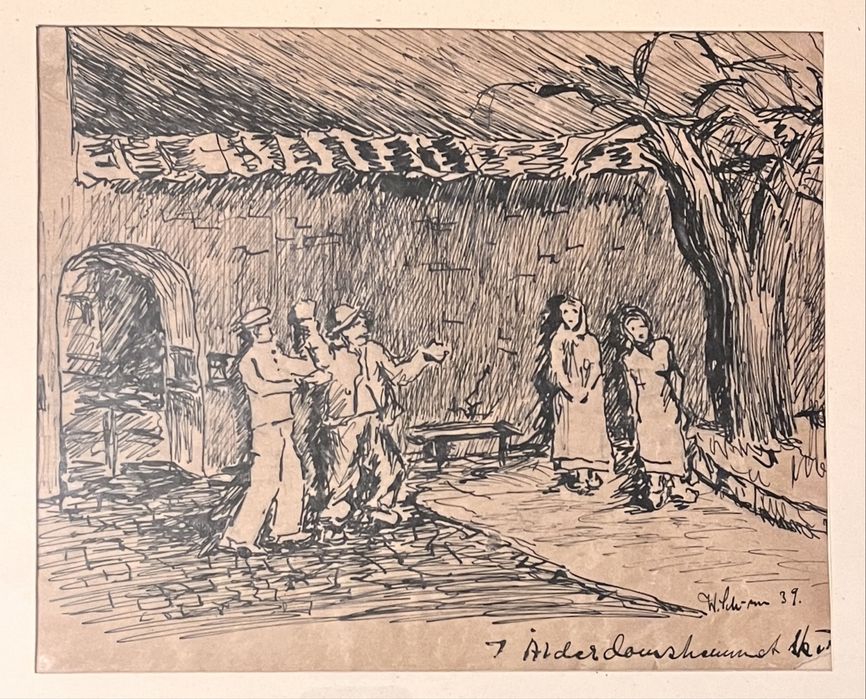 Piękny rysunek - 1939r - sygnowany