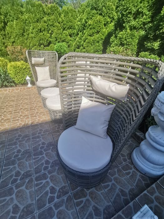 Luksusowy, futurystyczny komplet włoski, ogrodowy technorattan