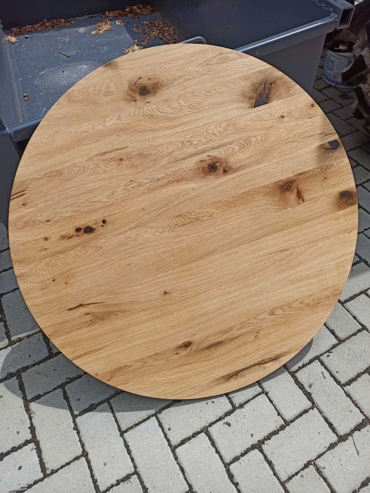 Blat rustykalny okrągły dębowy – różne średnice – grubość 2 cm