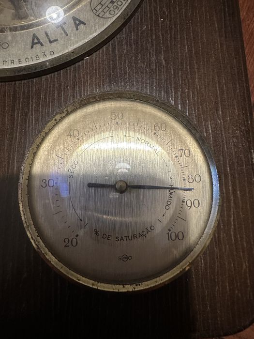 Barómetro Vintage de Parede com Higrómetro e Termómetro