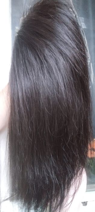 Парик 100%натуральные волосы длина 35см+ система можно менять пробор в