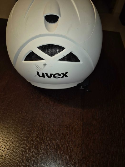 Buty narciarskie damskie 25.5 i kask UVEX z szybą 60-61