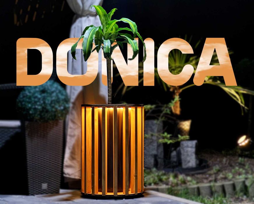 Doniczka Lamelowa 2w1 z LED | 51 cm | Możliwość Wykonania Na Wymiar