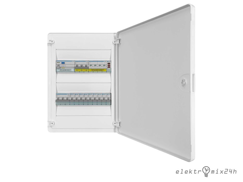 Rozdzielnica elektryczna natynkowa z zabezpieczeniami 2x12 modułów